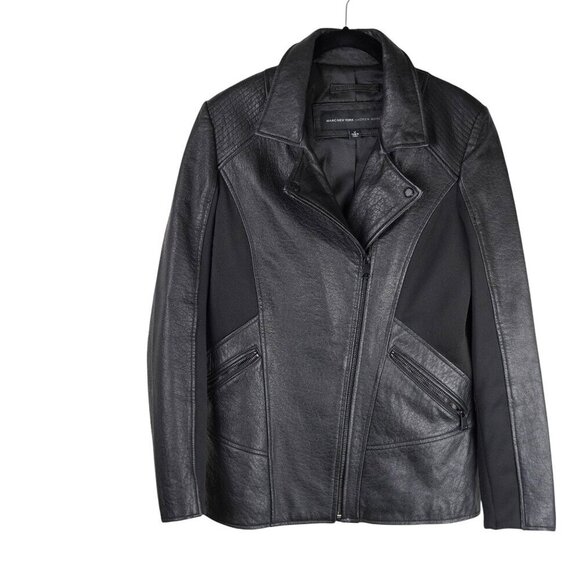 MARC NEW YORK by Andrew Marc Leather Moto Jacket Labskin, Black, M‎ - Picture 1 of 10